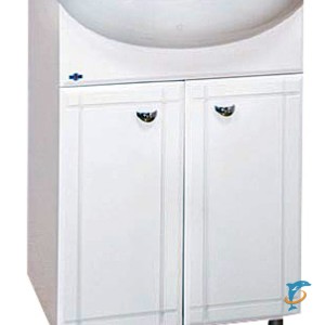 Тумба с раковиной Misty Уют 50 прямая белая  (Э-Уют01050-01Пр+Misty_4620008192758)