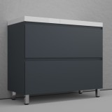 Тумба для комплекта напольная Style Line Манхэттен 100 2 ящика PLUS, графит — Тумба с раковиной Style Line Монако 60 ЛС-00000622