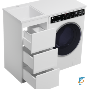 Тумба Brevita Grafit 40 под стиральную машину с раковиной Камилла 100 левая  (GRA-01040-023Я+Misty_4627173210577)