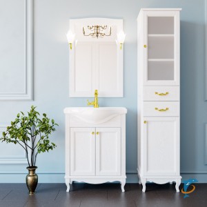 Комплект ValenHouse Эллина 65 белый с пеналом, фурнитура золото  (Е65_КПБЗ)