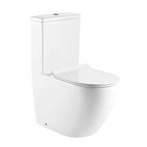 Унитаз-моноблок AZARIO MORANO 680x370х830 напольный безободковый в комплекте с сиденьем дюропласт микролифт, белый (AZ-1001) — 