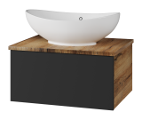 Тумба с раковиной Misty Ива 60 графит, каштан, 1 ящик — 