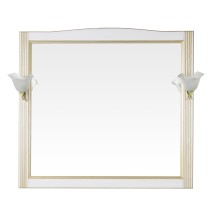 Зеркало ValenHouse Эллина 105 ясень, белое, патина золото — 