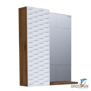 Шкаф-зеркало Grossman АЛЬБА-65 см лев веллингтон/белый (206501)