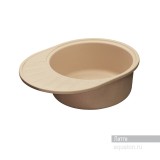 Мойка для кухни из литого мрамора Aquaton Чезана круглая с крылом латте 1A711232CS260 — 