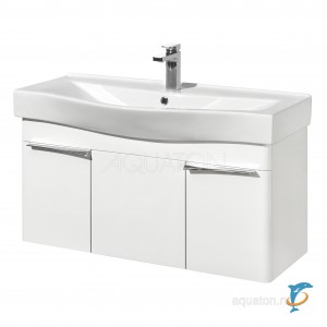 Тумба с раковиной Aquaton Беверли 100 белая  (1A236701BV010 + Aquaton_1WH302502)