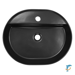 Раковина-чаша Creo Ceramique 560х450х120 накладная, овальная, керамика, черный матовый (PU4500MBK)  (PU4500MBK)