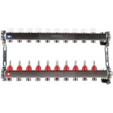 Коллектор из нержавеющей стали с расходомерами ROMMER, с клапаном вып. воздуха и сливом 10 вых. RMS-1201-000010 — Коллектор из нержавеющей стали с расходомерами ROMMER, с клапаном вып. воздуха и сливом 10 вых. RMS-1201-000010