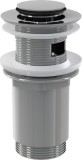 Донный клапан автомат 1 1/4 Alca Plast A391 — Водослив для умывальника click/clack 5/4", цельнометаллический с малой заглушкой