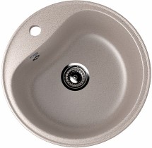 Круглая мойка с отверстием под смеситель ULGRAN U-100 песочный — 