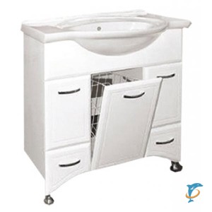Тумба с раковиной Misty Дрея-85 (корзина)  (Э-Дре01086-01К2Я + Misty_4620008197456)