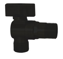 Кран угловой KAISER 1/2&quot;х1/2&quot; чёрный — 