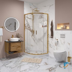 Душевое ограждение Niagara NG-6407-08 GOLD (100х100х190)  (NG-6407-08GOLD)