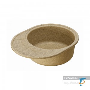 Мойка для кухни из литого мрамора Aquaton Чезана круглая с крылом песочная 1A711232CS220  (1A711232CS220)