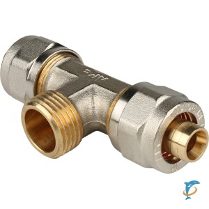 Stout Тройник-переходник с наружной резьбой 1/2"х16 для металлопластиковых труб винтовой (SFS-0011-001216)