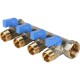 Stout Коллектор с шаровыми кранами 3/4", 4 отвода 1/2" (синие ручки)  (SMB 6201 341204)