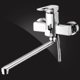 Смеситель Elghansa SCARLETT NEW 5322245 с душевым комплектом, хром — Встроенный керамический переключатель на душевую лейку. Длина излива 37 см.