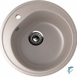 Круглая мойка с отверстием под смеситель ULGRAN U-101 песочный  (U-101-302)