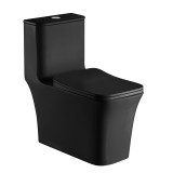 Унитаз-моноблок AZARIO GRESSA 705х370х760 напольный безободковый в комплекте с сиденьем дюропласт микролифт, цвет черный матовый (AZ-1111MB) — 