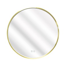 Зеркало с подсветкой Azario Димион 700х700х45 АZ-LED011025, золотой матовый &mdash; 