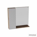 Шкаф-зеркало Grossman АЛЬБА-80 см лев веллингтон/белый — 