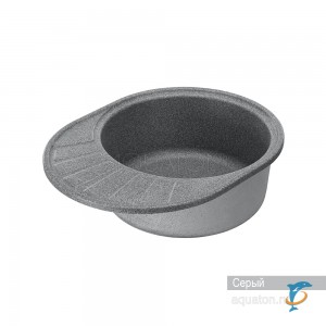 Мойка для кухни из литого мрамора Aquaton Чезана круглая с крылом серая 1A711232CS230  (1A711232CS230)