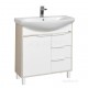 Тумба с раковиной Aquaton Рико 80 белая, ясень фабрик  (1A215401RIB90 + Aquaton_1WH207783)