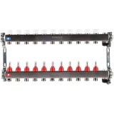 Коллектор из нержавеющей стали с расходомерами ROMMER, с клапаном вып. воздуха и сливом 11 вых. RMS-1201-000011 — Коллектор из нержавеющей стали с расходомерами ROMMER, с клапаном вып. воздуха и сливом 11 вых. RMS-1201-000011