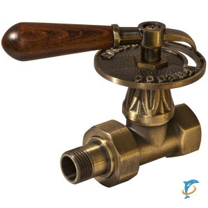 Вентиль RETROstyle латунный 1/2 с дер. ручкой угловой  (RS 217W 1/2