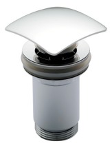 Донный клапан автомат 1 1/4 Alca Plast А393 — Водослив для умывальника click/clack 5/4", цельнометаллический с квадратной заглушкой