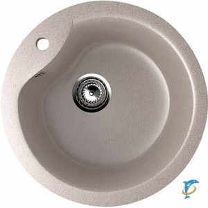 Круглая мойка с отверстием под смеситель ULGRAN U-102n песочный  (U-102-302)