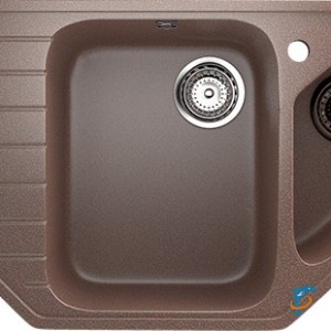 Угловая двухсекционная мойка с отверстием под смеситель ULGRAN U-409 терракот  (U-409-307)