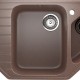 Угловая двухсекционная мойка с отверстием под смеситель ULGRAN U-409 терракот  (U-409-307)
