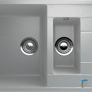 Двухсекционная реверсивная мойка ULGRAN U-205 серый  (U-205-310)