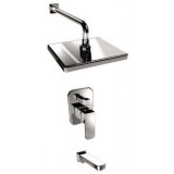 Смеситель скрытого монтажа с изливом и верхним душем Хром Kaiser Sonat 34322 — 