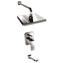 Смеситель скрытого монтажа с изливом и верхним душем Хром Kaiser Sonat 34322 — 