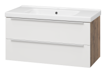 Тумба для комплекта Misty Карат 100 подвесная белая 2 ящика — 