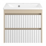 Тумба с раковиной Brevita Balaton 65 подвесная белая, бежевая — 