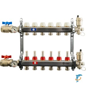 Коллектор STOUT из нержавеющей стали в сборе с расходомерами 5 выходов  (SMS 0907 000005)