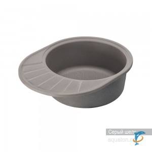 Мойка для кухни из литого мрамора Aquaton Чезана круглая с крылом серый шелк 1A711232CS250 (1A711232CS250)