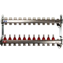 Stout Коллектор из нержавеющей стали с расходомерами, с клапаном вып. воздуха и сливом 11 вых. — 