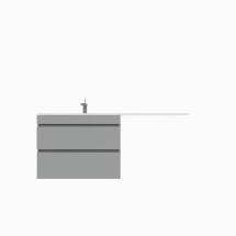 Тумба для комплекта подвесная Style Line Даллас 150 Люкс Плюс , серая &mdash; 