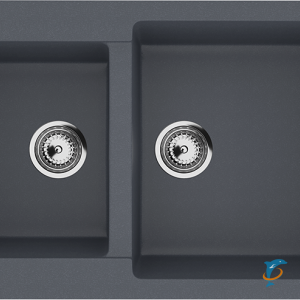 Двухсекционная реверсивная мойка ULGRAN U-505 антрацит  (U-505-343)