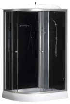 Душевая кабина LORANTO SUNWAY 120х80х215 с низким поддоном 13 см, черное закаленное стекло 4 мм, профиль хром (CS-66121R G 120) — 