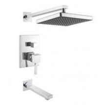 Смеситель скрытого монтажа с переключателем и верхним душем Хром Kaiser Quadris 25270 — 