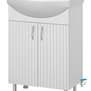 Тумба с раковиной Misty Изео 60 напольная, белая  (Э-Изе01060-021Н + Misty_2050016500115)