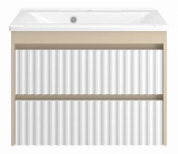 Тумба с раковиной Brevita Balaton 75 подвесная белая, бежевая — 