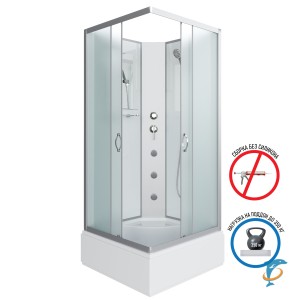 Душевая кабина Niagara NG-1108-14BKG (900х900х2000) с полкой  (11081424BKG)