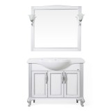 Комплект мебели ValenHouse Эллина 105 без пенала ясень, белый, патина серебро — 