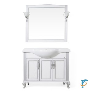 Комплект мебели ValenHouse Эллина 105 без пенала ясень, белый, патина серебро  (EК105_ПС)